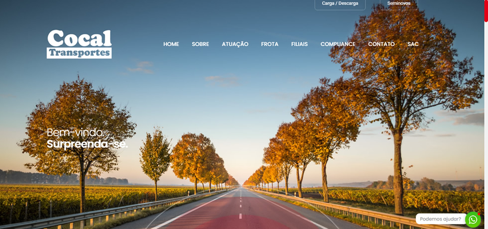 Site da Cocal Transportes