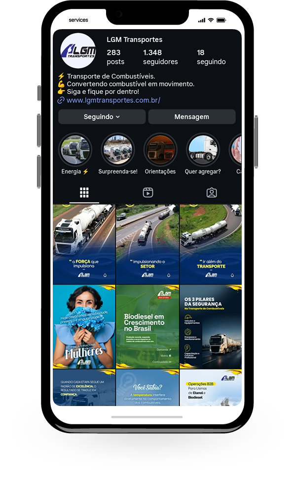 Instagram LGM Transportes
